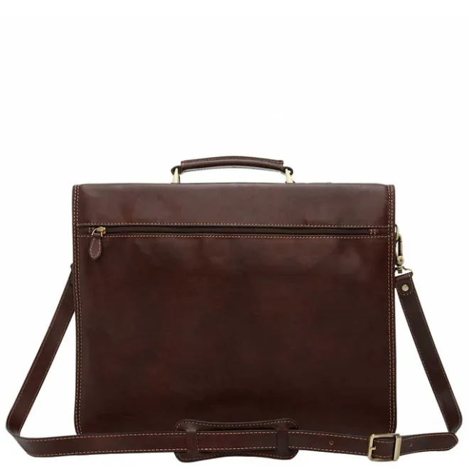 Outlet Castelijn & Beerens Verona Laptoptas 15.6'' 3-vaks mocca