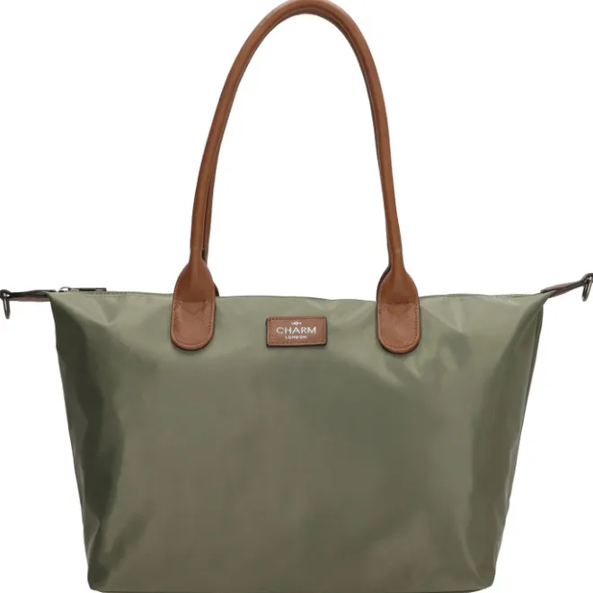 New Charm London Buckingham Shopper olijfgroen