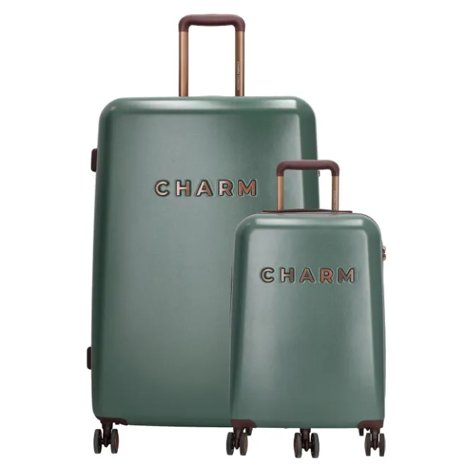 New Charm London Capetown Trolley Set dark green