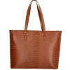 Outlet Charm London Midwood Shopper 15.6 inch laptopvak cognac croco