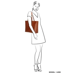 Outlet Charm London Midwood Shopper 15.6 inch laptopvak cognac croco