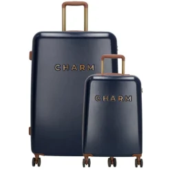 Discount Charm London Travel Trolley Set blauw