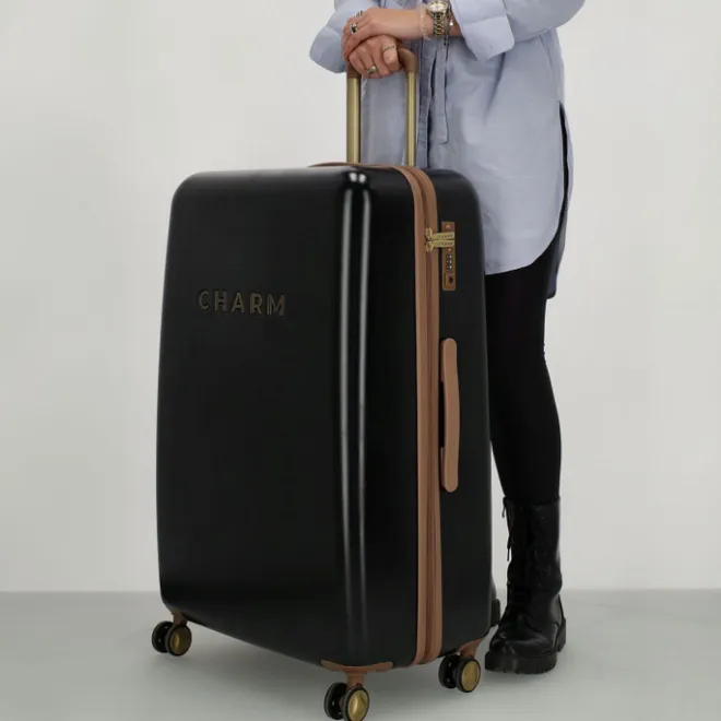 Hot Charm London Travel Trolley L zwart