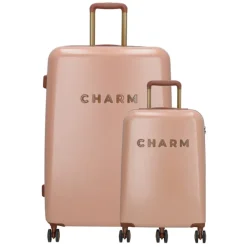 Clearance Charm London Travel Trolley Set roze