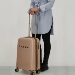 Clearance Charm London Travel Trolley Set roze