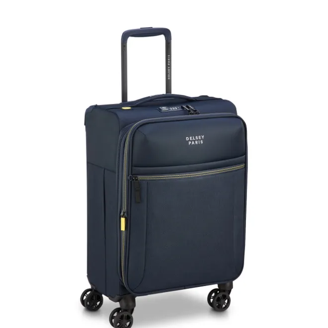 Clearance Delsey Brochant 3 Cabin Trolley 55 Expandable navy blue
