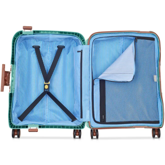 Clearance Delsey Moncey 4 Wheel Slim Cabin Trolley 55 almond