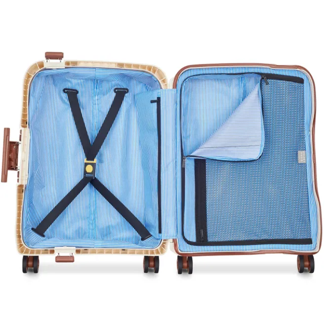 New Delsey Moncey 4 Wheel Slim Cabin Trolley 55/40 angora white