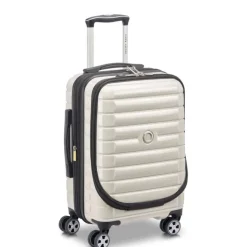 Outlet Delsey Shadow 5.0 Cabin Trolley Front Pocket 55 Expandable ivory