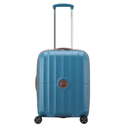 Clearance Delsey St Tropez 4 Double Wheels Slim Cabin Trolley 55 blue