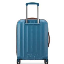 Clearance Delsey St Tropez 4 Double Wheels Slim Cabin Trolley 55 blue