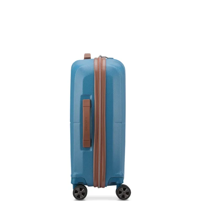 Clearance Delsey St Tropez 4 Double Wheels Slim Cabin Trolley 55 blue