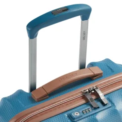 Clearance Delsey St Tropez 4 Double Wheels Slim Cabin Trolley 55 blue
