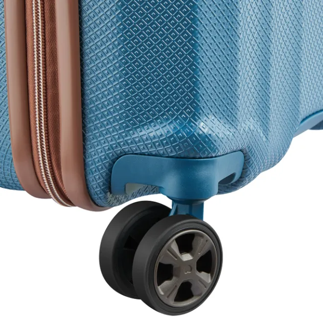 Clearance Delsey St Tropez 4 Double Wheels Slim Cabin Trolley 55 blue