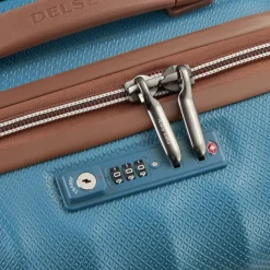 Clearance Delsey St Tropez 4 Double Wheels Slim Cabin Trolley 55 blue