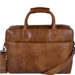 Best DSTRCT Fletcher Street Business Laptoptas 17.3 inch + Sleutelhanger cognac