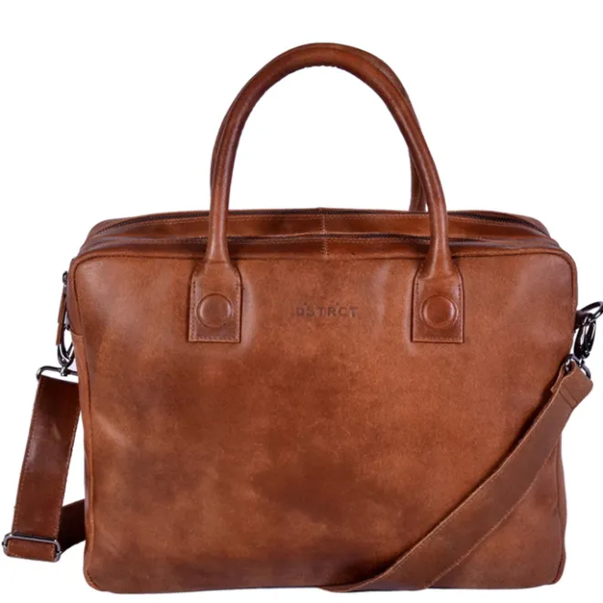 New DSTRCT Fletcher Street Business Laptoptas 15.6 inch + Sleutelhanger cognac