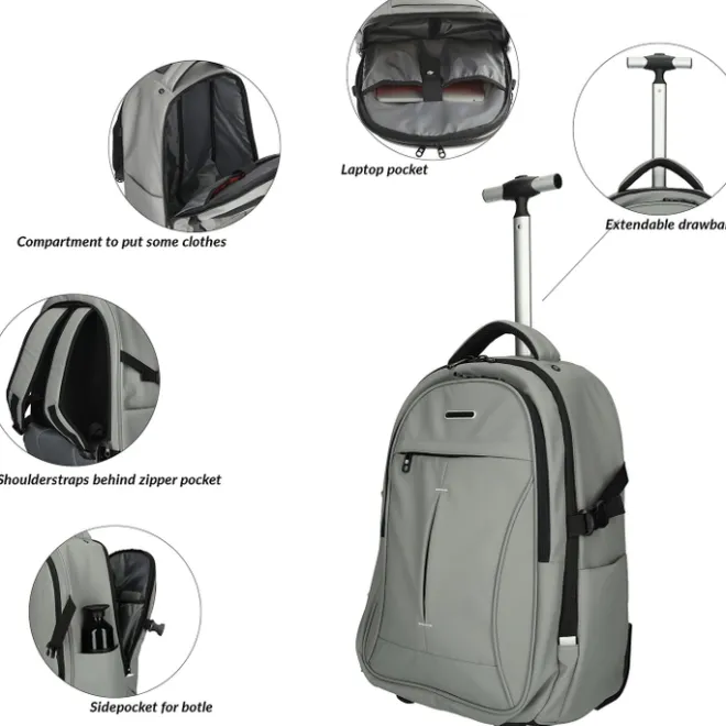 Best Enrico Benetti Northern Backpack Trolley 17" grey