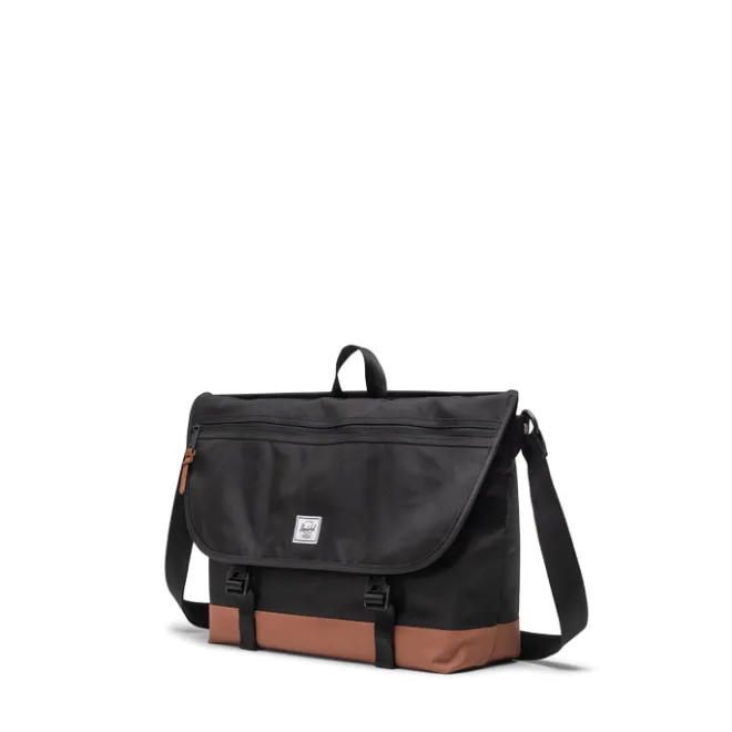 Sale Herschel Supply Co. Cove Messenger black/saddle brown
