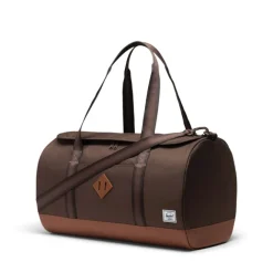 New Herschel Supply Co. Heritage Duffel chocolate brown crosshatch/sadle brown