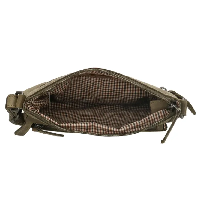 Hot Hide & Stitches Idaho Celestial Schoudertas olijfgroen