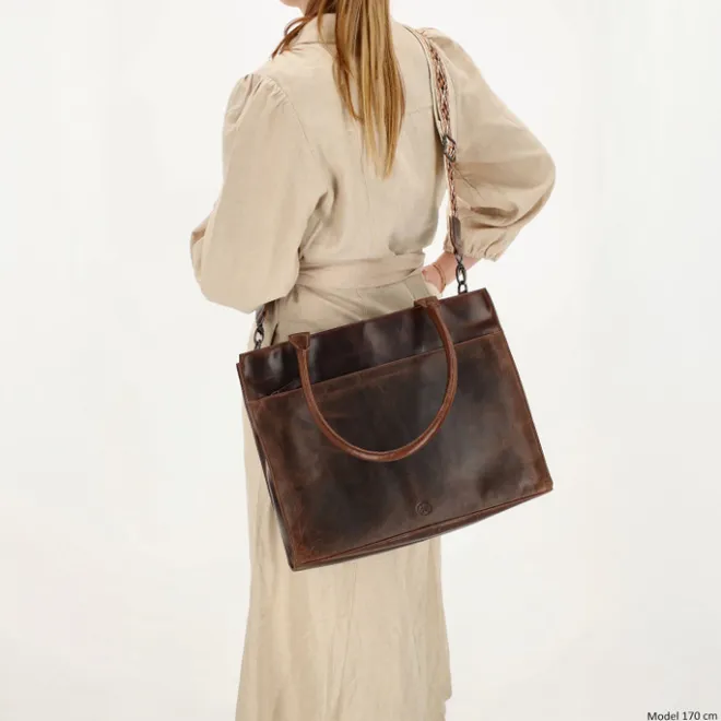 Hot Hide & Stitches Next Navajo Laptopbag darkbrown