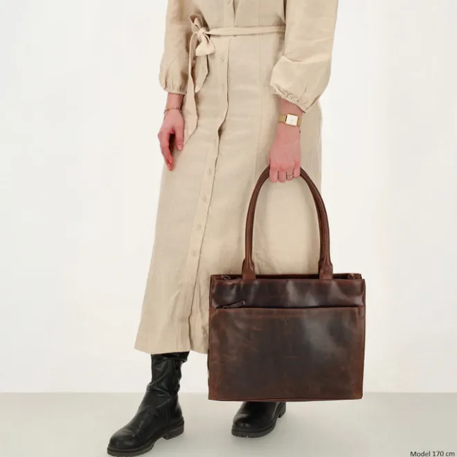 Hot Hide & Stitches Next Navajo Laptopbag darkbrown