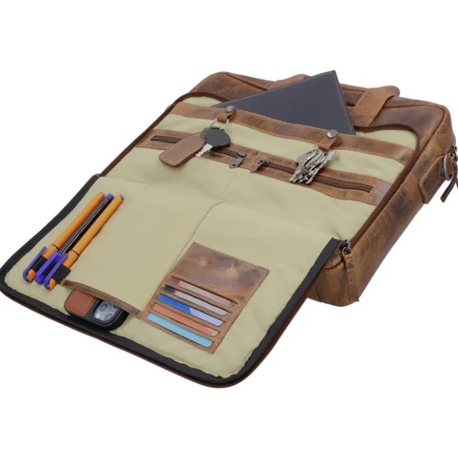 Online Hide & Stitches Next Navajo Laptopbag brown