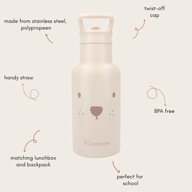 Sale Kidzroom Beary Excited Bottle 350 ML beige