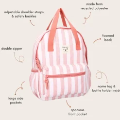 Hot Kidzroom Lille Stripe Frenzy Backpack pink