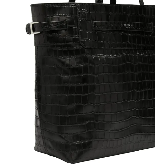Discount Liebeskind Lora Croco Tote L black