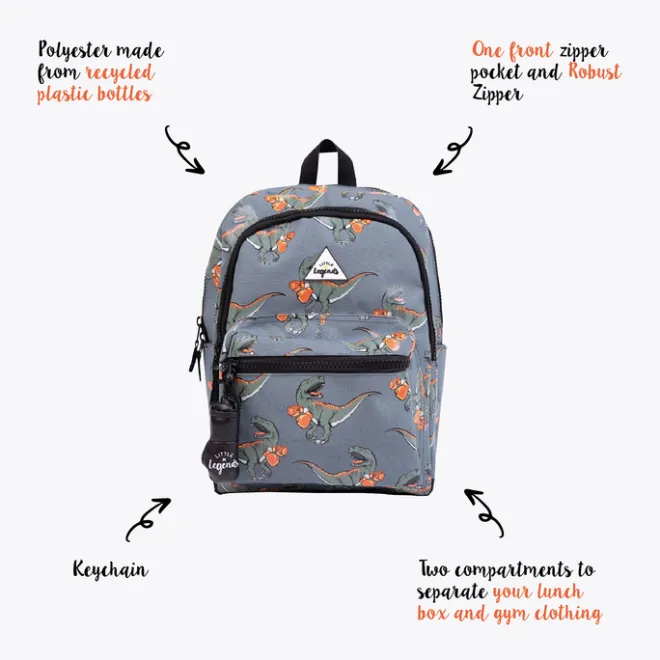 Hot Little Legends Backpack L dino boxing