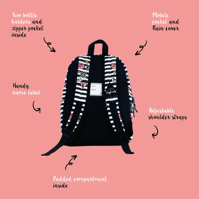 Outlet Little Legends BFF Backpack L zwart/wit/roze
