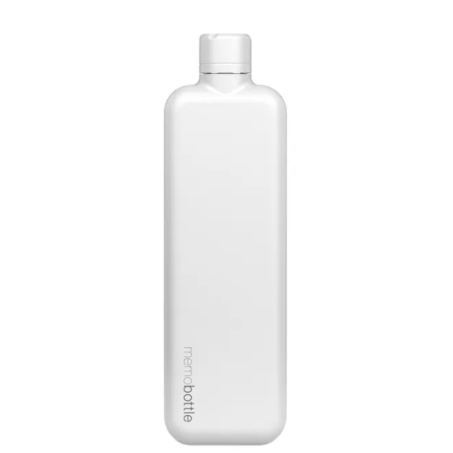 Best Memobottle Slim Bottle Stainless Steel 600ml white
