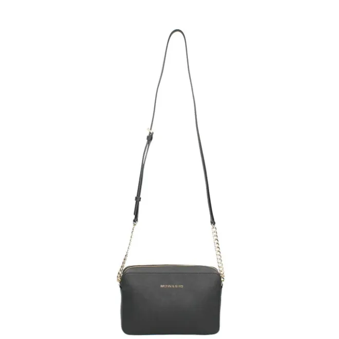 Best Michael Kors Jet Set Lg Crossbody Golden Chain Bag black