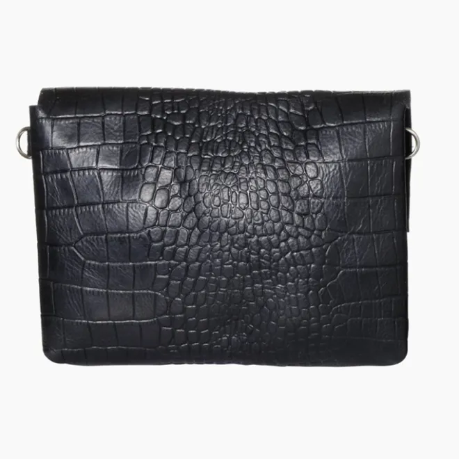 New Mozz Luieretui Crossbody croco zwart