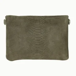 New Mozz Luieretui Crossbody Suede snake olive