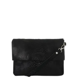 Discount Mozz Luieretui Crossbody Suede snake zwart