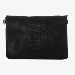 Discount Mozz Luieretui Crossbody Suede snake zwart