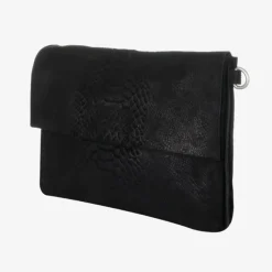 Discount Mozz Luieretui Crossbody Suede snake zwart