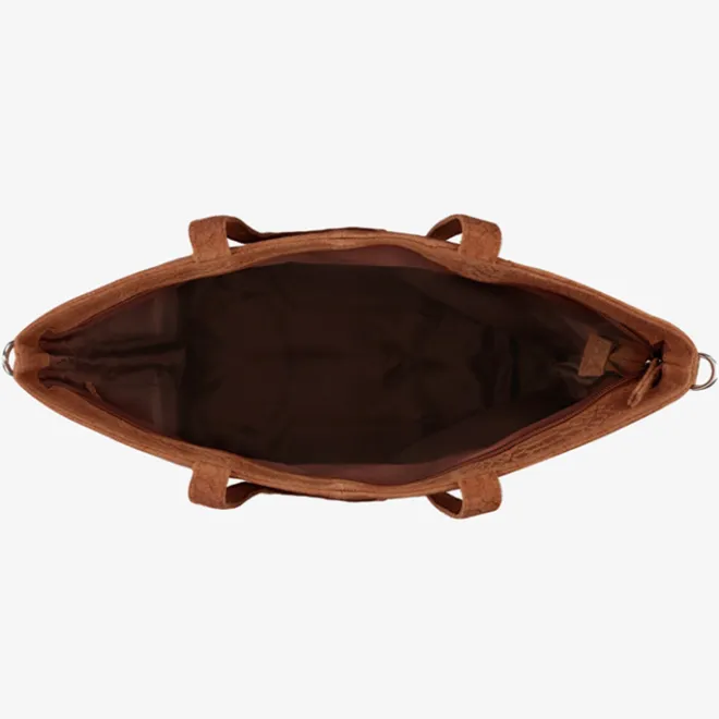 Mozz Momsbag Snake Shopper cognac