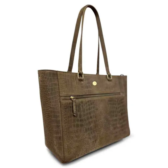 Best MOSZ MÔSZ Viona Croco Laptopbag 15.6" taupe