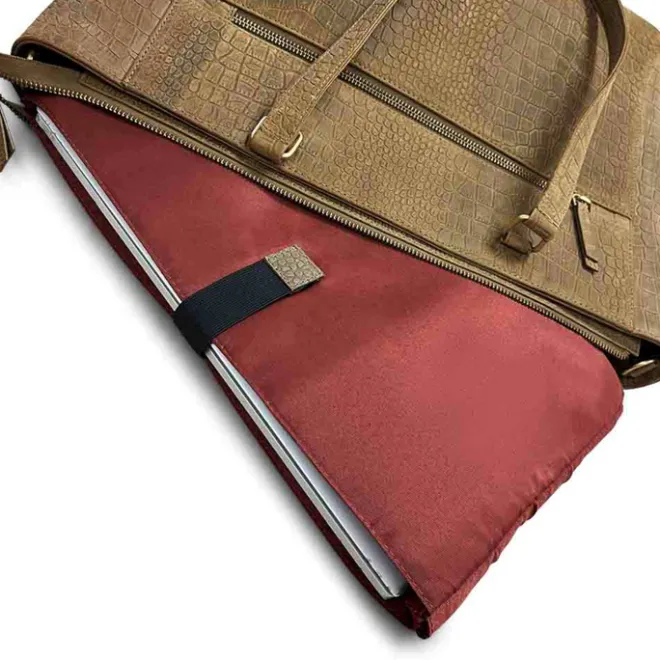 Best MOSZ MÔSZ Viona Croco Laptopbag 15.6" taupe