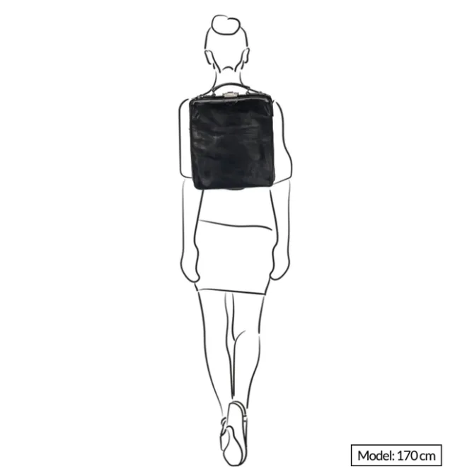 Best Mutsaers On The Bag Leather Backpack zwart croco