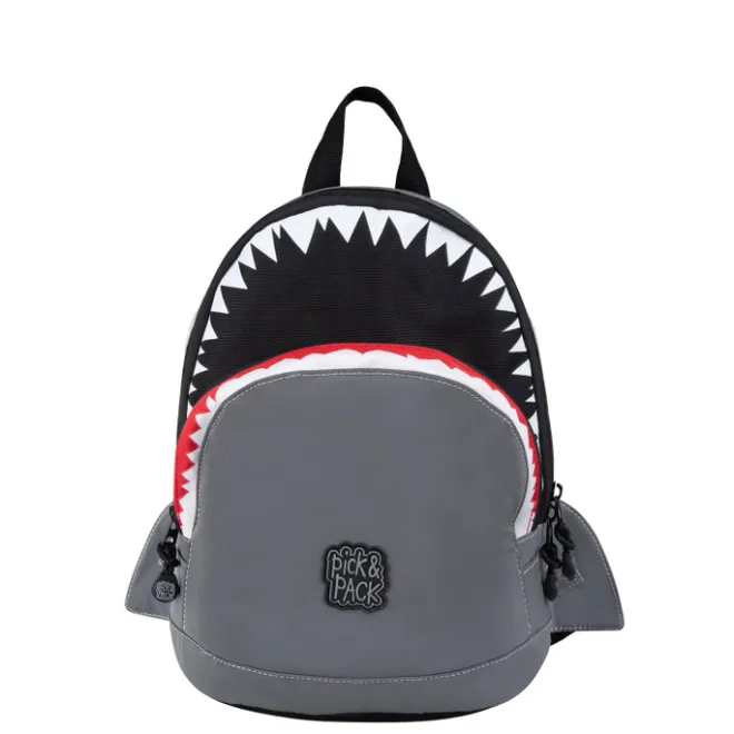 Hot Pick & Pack Shark Shape Backpack S visible grey