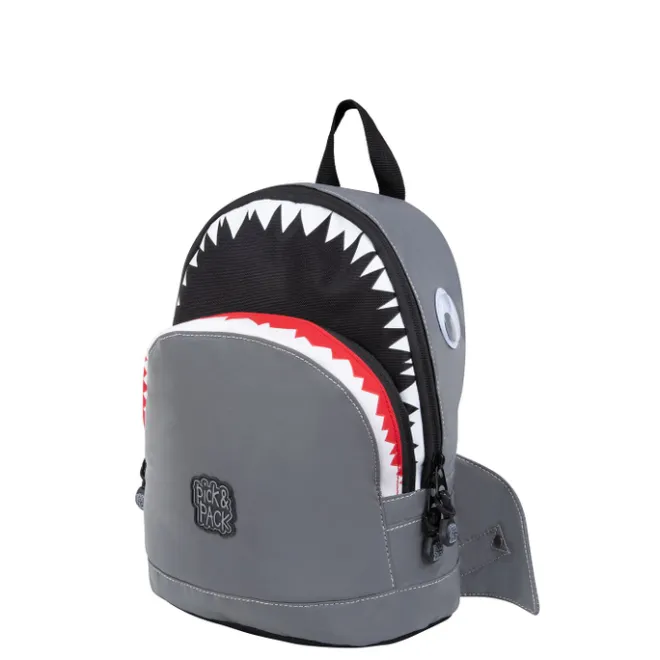 Hot Pick & Pack Shark Shape Backpack S visible grey
