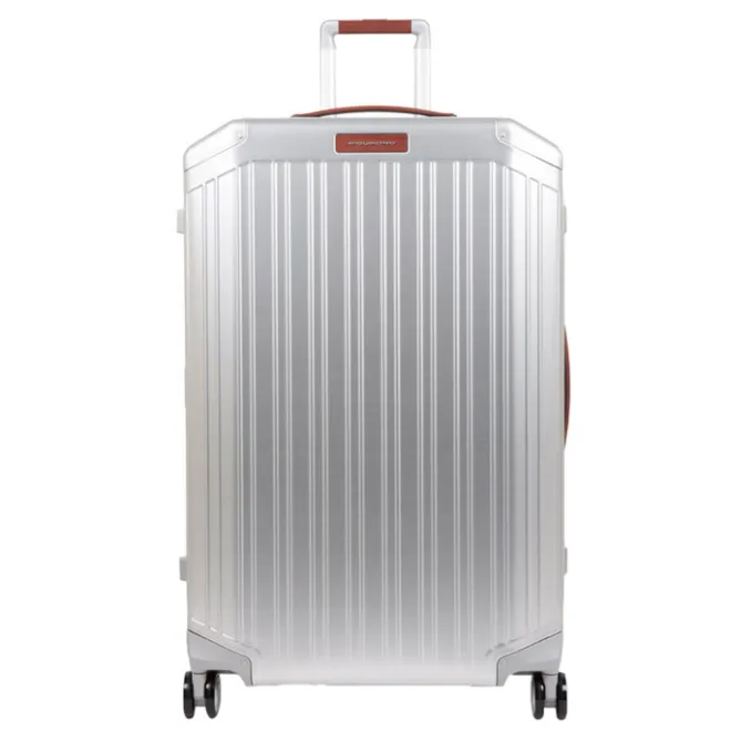 Hot Piquadro Alu Large 4 Wheel Trolley grigio / cuoio