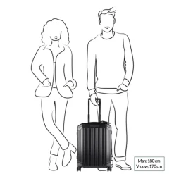 Clearance Piquadro Alu Slim 4 Wheel Cabin Trolley black