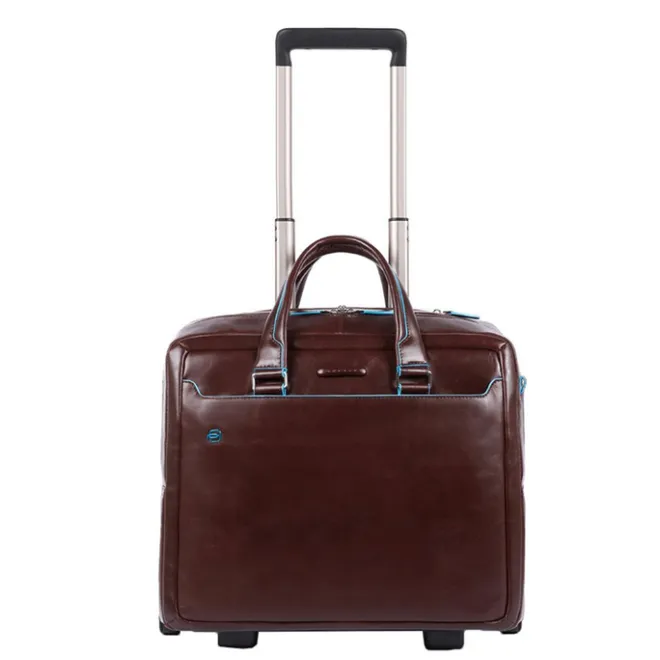 Clearance Piquadro Black Square Briefcase with wheels brown
