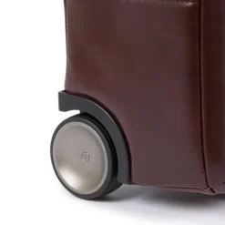 Clearance Piquadro Black Square Briefcase with wheels brown